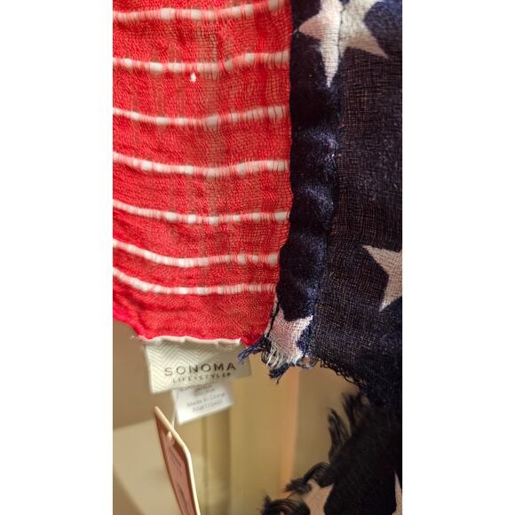 NWT Stars and Stripes Infinity Scarf Red White Blue 20 w x 36 long - Picture 2 of 2